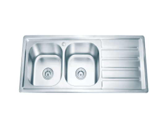 Bồn rửa chén inox 2 hộc 1 cánh ATMOR AT-A19