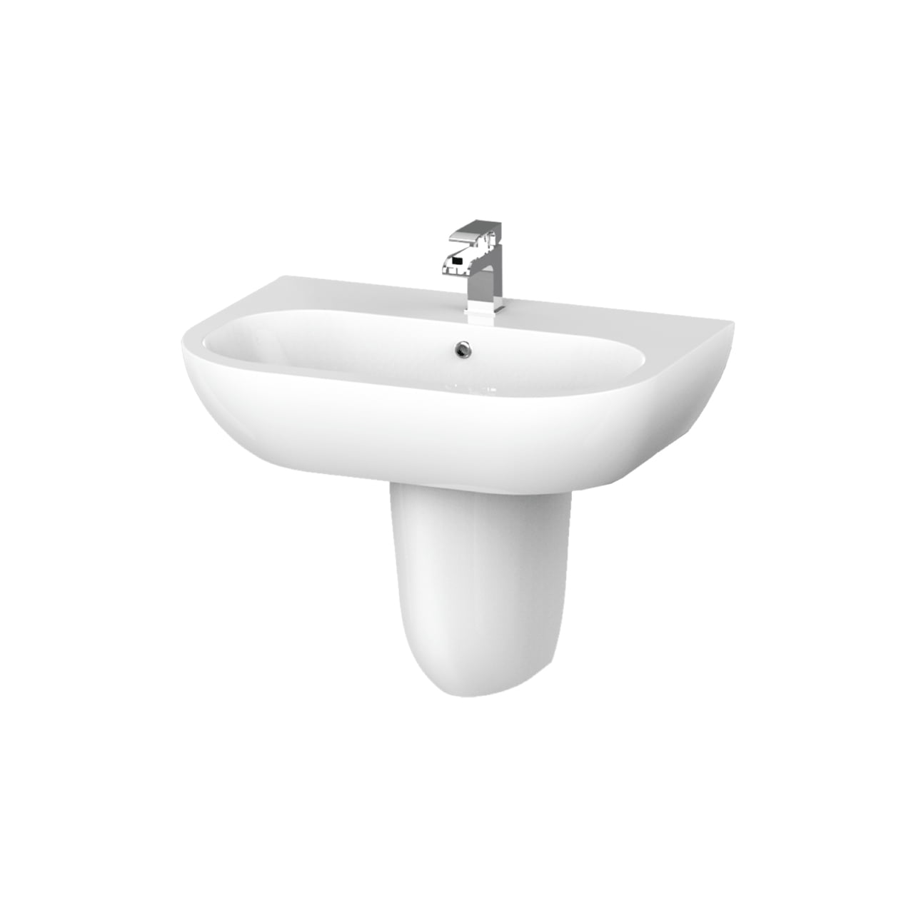 Lavabo chân treo - CURVE STAR S-4485/4398 WT