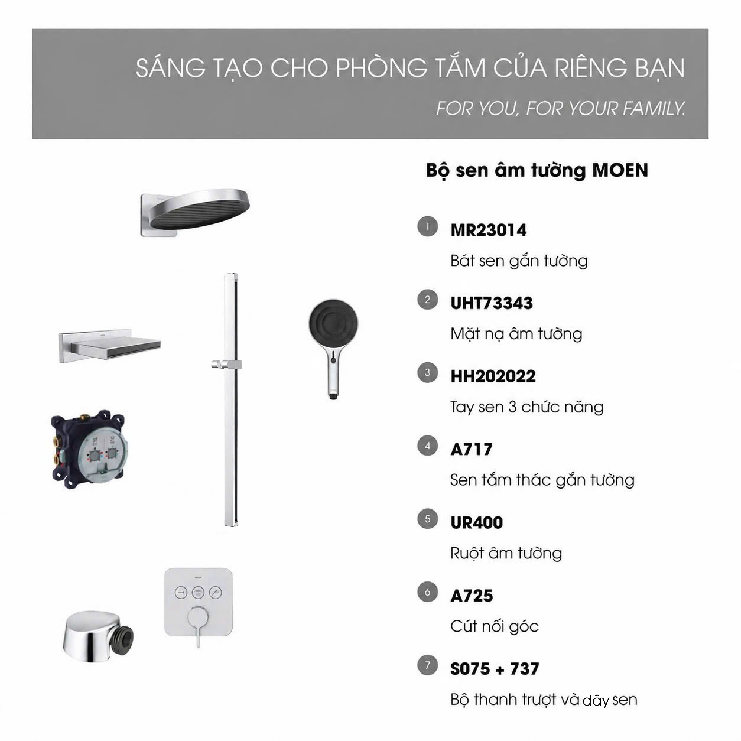 Bộ Sen Âm Tường MOEN UHT73343F