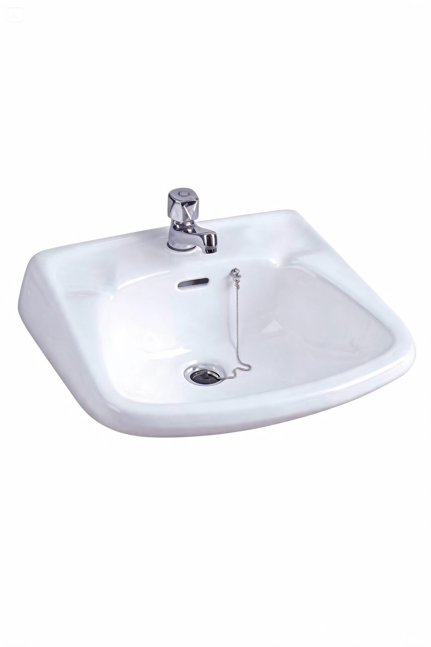 dreamina-2026-05-25-2315-Cận cảnh chậu rửa mặt bằng sứ trắng, làm